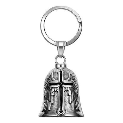 Guardian Bell Motorcycle Bells, Stainless Steel Motorcycle Bell Lucky Charm, Motorcycle Bell Hanger, Chrome for Motorc