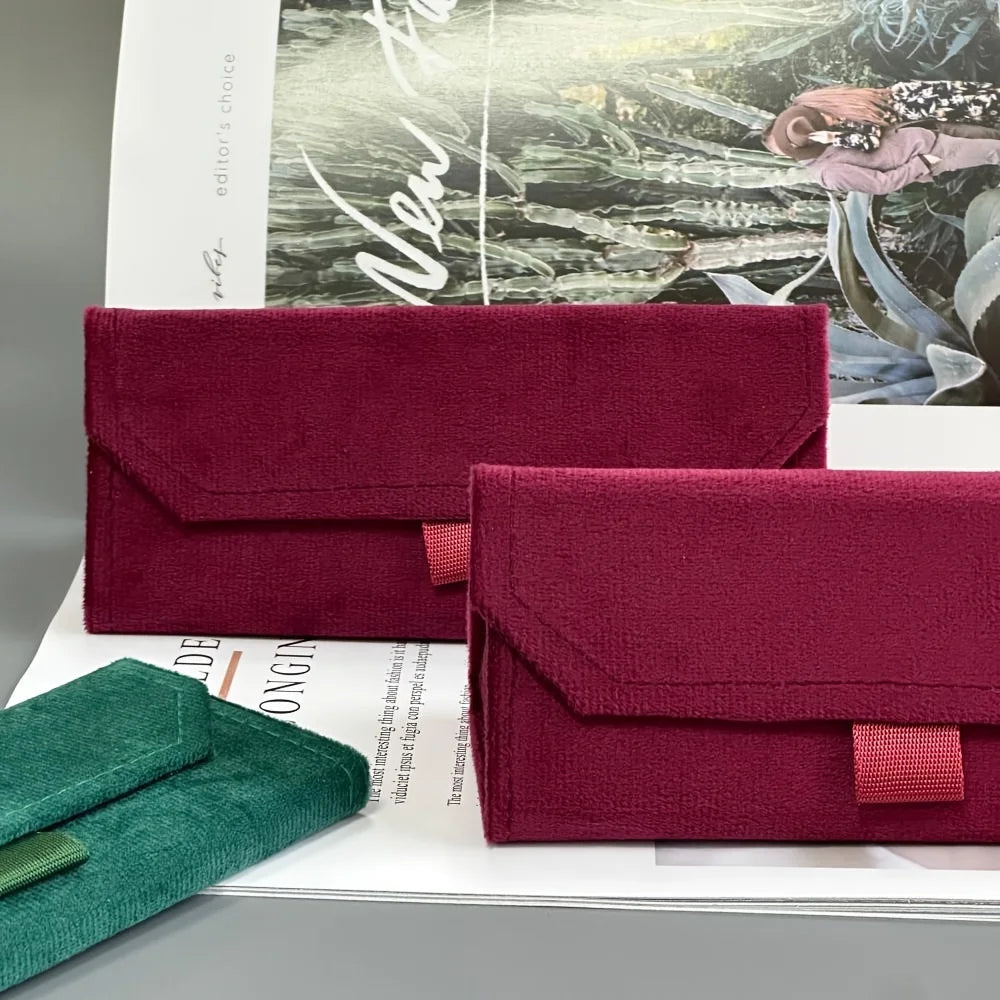 1pc Velvet Triangle Folding Glasses Women Case Elegant Sunglasses Case Purse Hard Men Soft Elegant Reading Glasses Box Glasses C