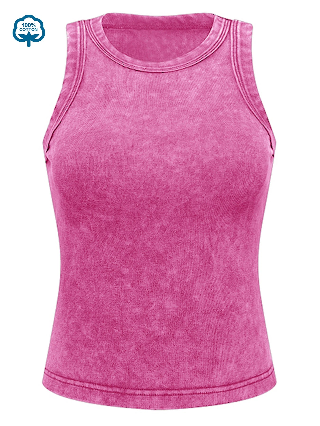 100% Cotton Solid Color Women Washed Vest Y2K Casual Tank Top Street Sleeveless Clothes Summer Rhinestone Craft Sportswear