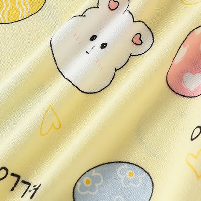 2-piece children's summer cute cartoon printed short sleeved shorts set for boys and girls casual and comfortable T-shirt shorts