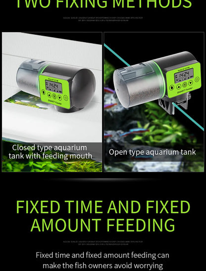Automatic Fish Feeder Digital Fish Tank Aquarium Food Dispenser Plastic Intelligent Timing Electric Fish Feeding Tool For Turtle