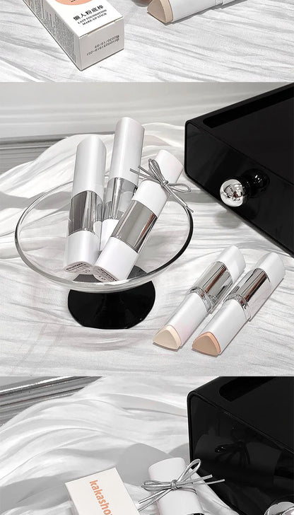 Lazy foundation stick, moisturizing and natural concealer makeup,matte makeup base,rare beauty,Keep makeup and sweat