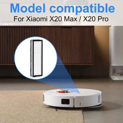 Hepa Filter Accessories for Xiaomi X20 Max/X20 Pro/Mijia M30 Robot Vacuum Cleaner Replacement Part, Filter Washable and Reusable