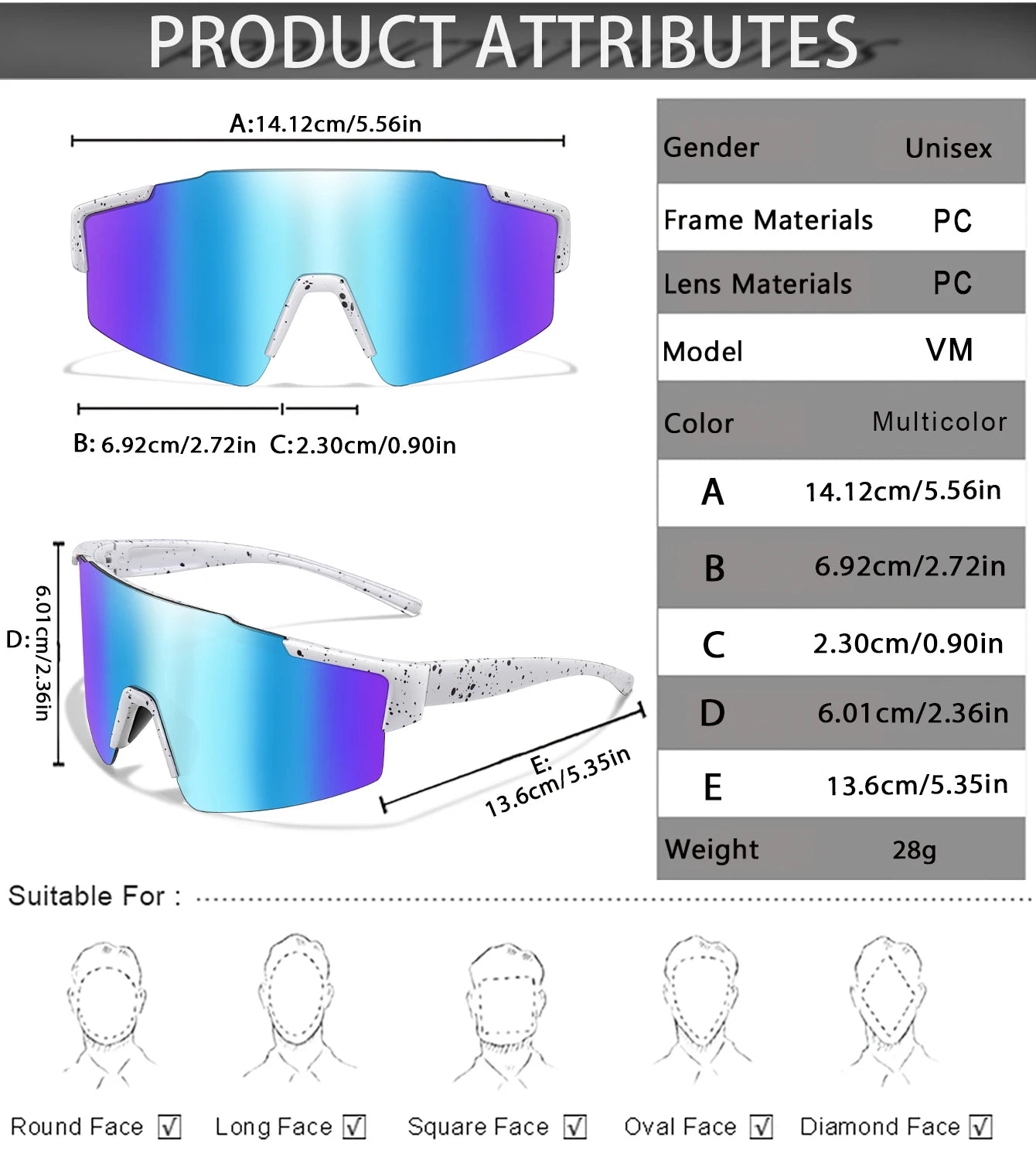 LOISRUBY Band New Style Cycling Sunglasses Sports Bike Glasses Men Women Mtb Bicycle Eyewear Large Windproof Eyewear UV400