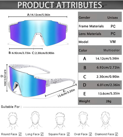 LOISRUBY Band New Style Cycling Sunglasses Sports Bike Glasses Men Women Mtb Bicycle Eyewear Large Windproof Eyewear UV400