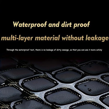 4-piece waterproof PU leather car floor mat - durable and fashionable, all-weather protection, easy to clean, enhances interior