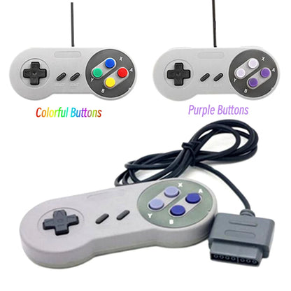 Replacement Gamepads For SNES For SFC 16 bit Video Game Console Handle Purple Colorful Buttons Controller Joystick Accessories