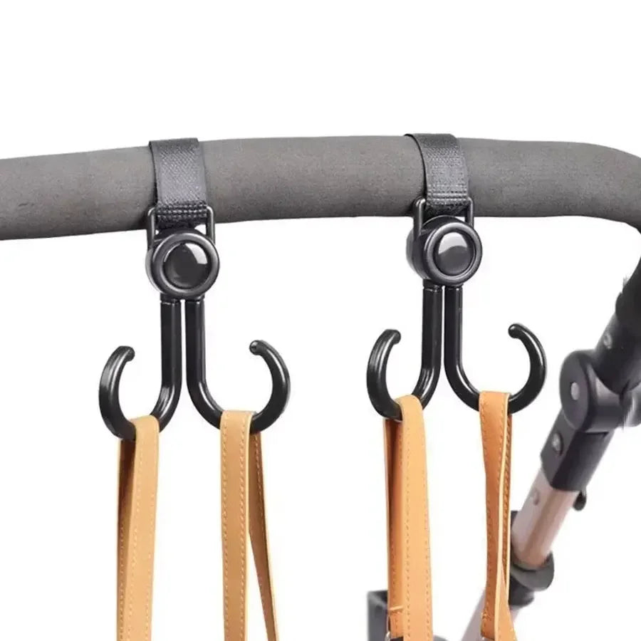 Double Hook Load-bearing Sturdy and Durable 360 Degree Rotating Adjustable Hook and Loop Fasteners Baby Stroller Accessories