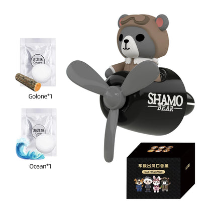 Cool Bear Pilot Car Air Freshener Rotating Propeller Air Outlet Perfume Fragrance Flavoring 자동차 공기 청정기 Accessories 방향제 차량용