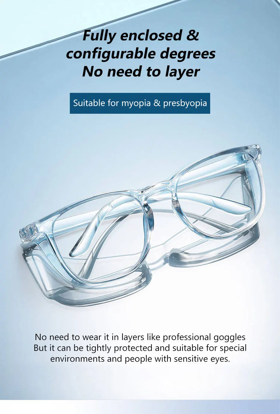 SEAMETAL Anti Blue Light Glasses Lightweight PC Frames Square Clear Lens Glasses Anti Pollen Safety Goggles Eyewear Accessories