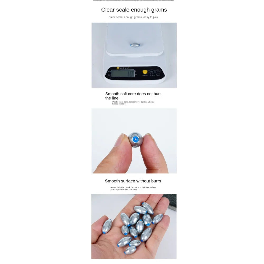 20pcs Fishing Alloy carbon steel material Sinkers Big Hollow Lure Weights Fishing Tackle3g/4g/5g/6g/7g/8g/9g/10g