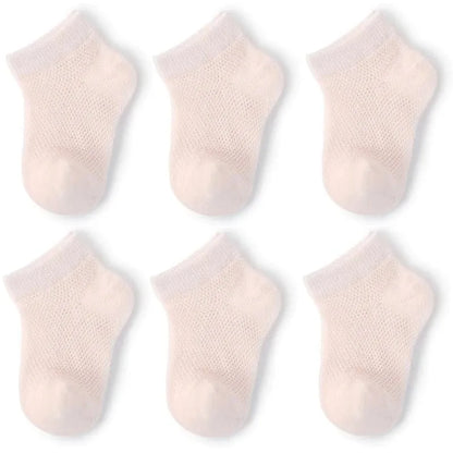 3Pairs/lot Summer Baby Thin Mesh Cotton White Pink Ankle Short Sock for Toddler Kids Boys Girls Breathable Soft Stretch Socks