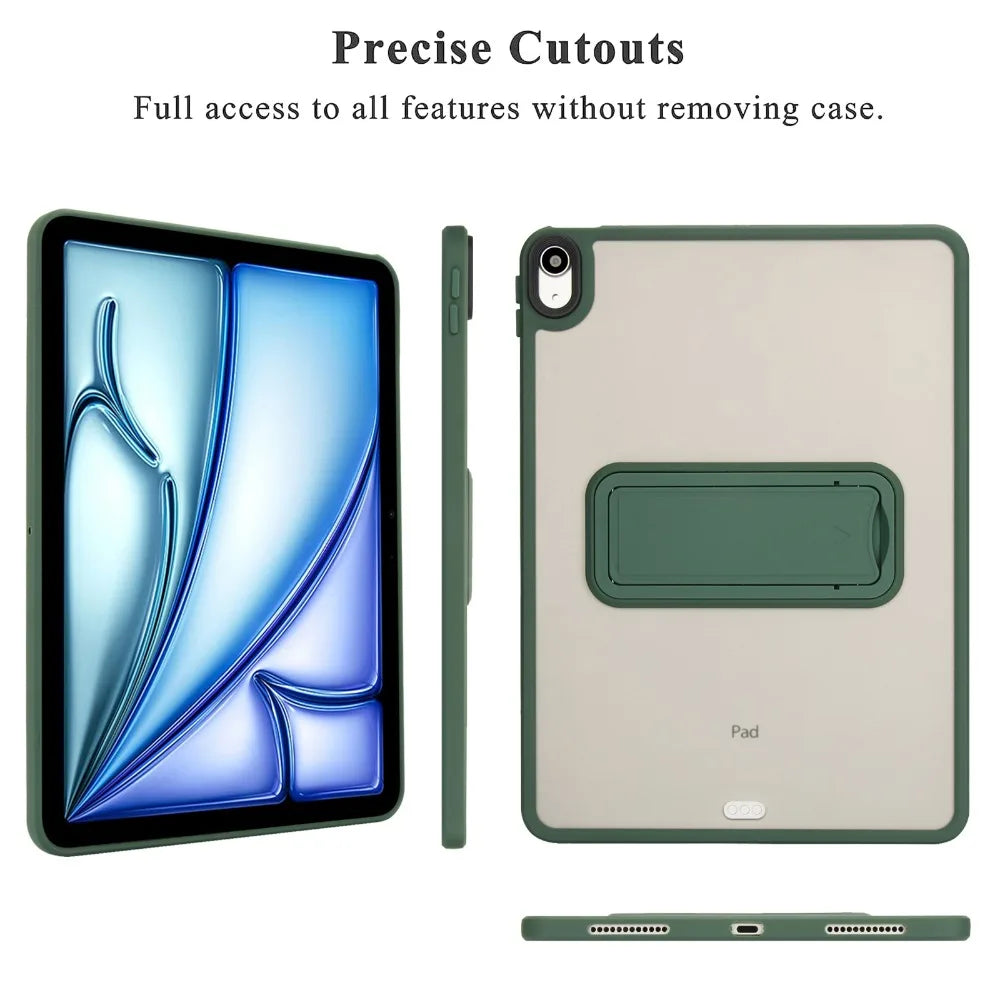 For iPad 5th 6th 9.7" 7th 8th 9th 10.2" Air 4 Air 5 Air 11 A16 2025 Pro11 10th iPad mini 4 5 6 7 Hard PC+TPU Stand Cover Case