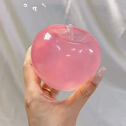 Apple Maltose Squishy Toy Sensory Fidget Toy Soft Transparent Simulated Slow-Rebound Decompress Toy for Daily Relax ﻿Green Pink