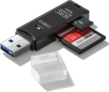 USB3.0/2.0 Micro SD Card Reader,5Gbps 2-in-1 SD Card Reader to USB Adapter,for SDXC, SDHC,MMC,Micro SDXC,Micro SD,Micro SDHC