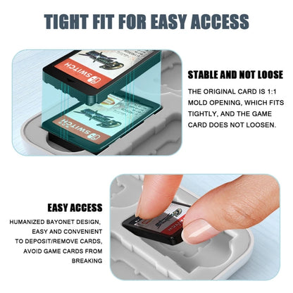 For NS Switch Oled Game Card Storage Box 3D Relief Design Hard Shell Protective 24 Game Cards Case For Switch Lite Cartridge
