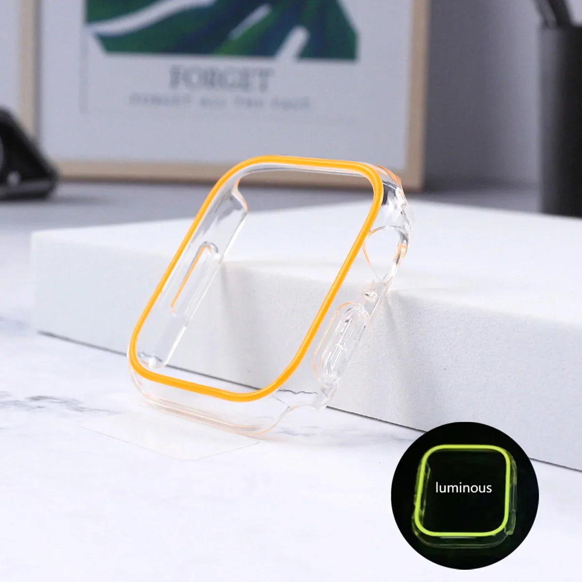 Luminous Cover for Apple Watch Case Ultra 49mm 45mm 44mm 41mm 40mm Hard PC Bumper Protective Frame iWatch 8 7 6 5 SE Accessorie
