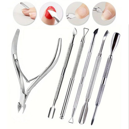 Nail Cuticle Pusher Tweezer Rainbow Cutter Nipper Clipper Dead Skin Remover Stainless Steel Manicure Nails Art Tool ManicureTool