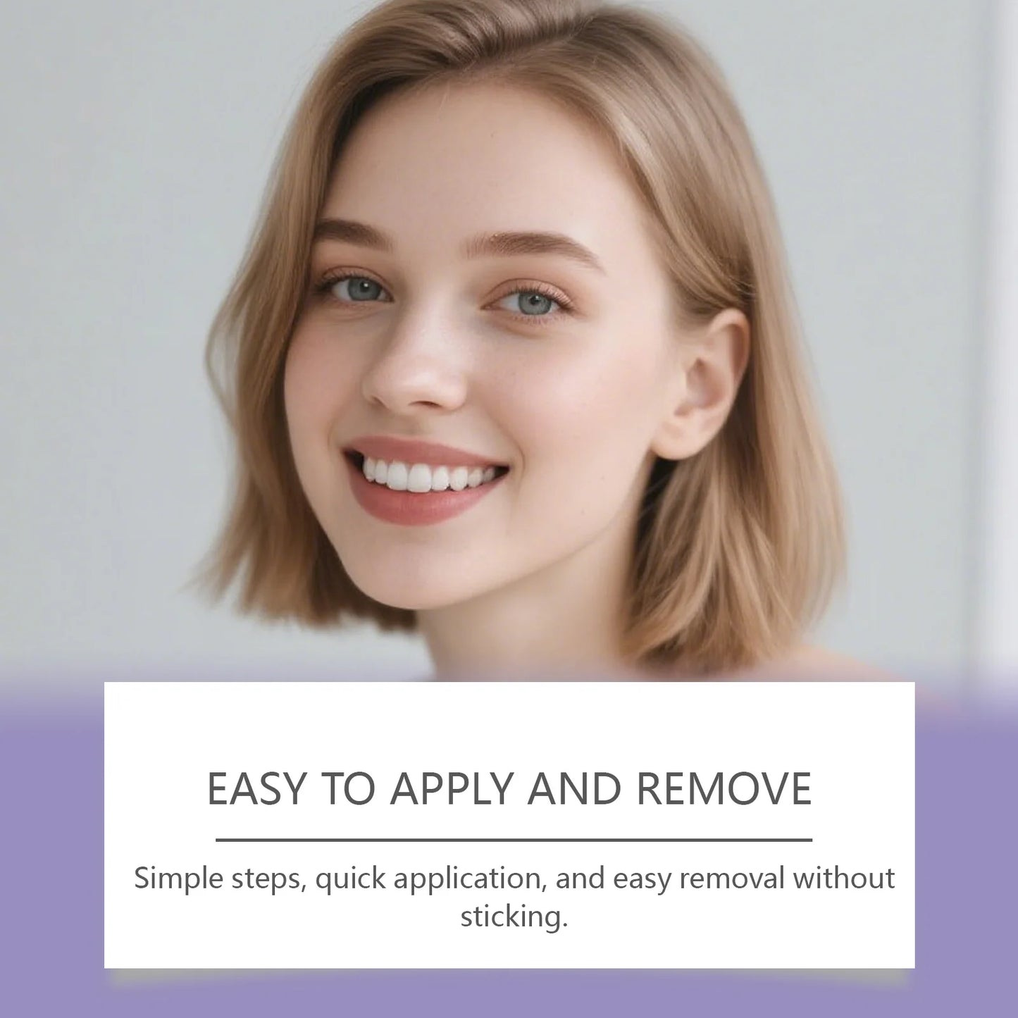 Purple Glossy Tooth Strips Gentle Care for Shiny Teeth, Cleans Stains, Easy-to-Use Tooth Strips