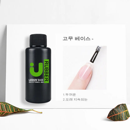 UNO JYJ 50ml Thick Rubber Base Gel High Capacity No Wipe Tempered Top Coat Manicure Basis Semipermanent Strong Nail Base Coat
