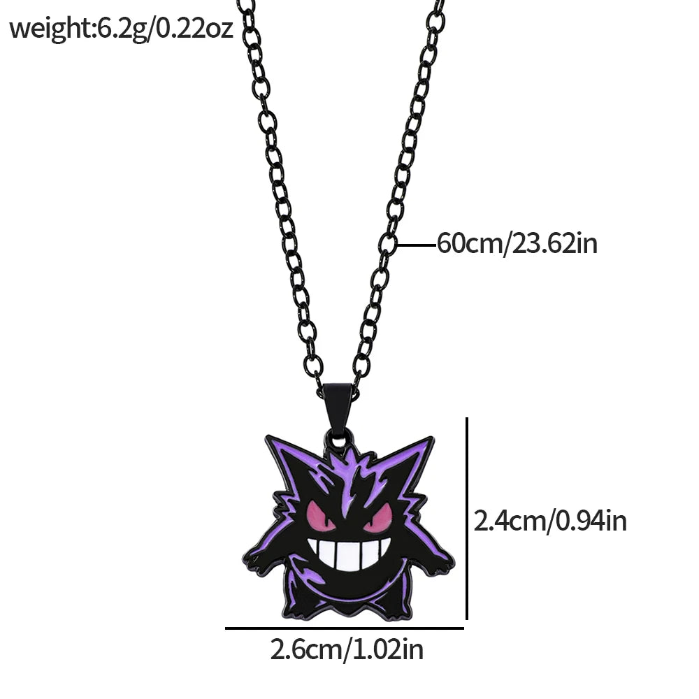 Gengar Cosplay Pendant Necklace - Anime Charms Jewelry for Women Men Kids Chain Choker Perfect Party Gift