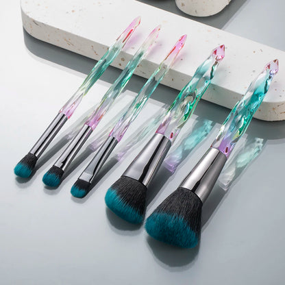 5/10 makeup brushes, crystal-textured makeup brush set, loose powder contouring eyeshadow suitable for ladies/girls