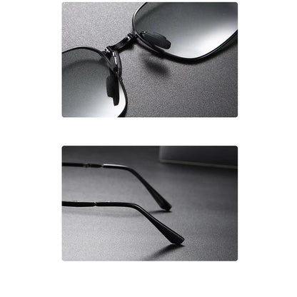 Fashion Foldable Polarized Sunglasses Vintage Men Women High-quality Photochromic Portable Folding Metal Frame Glasses UV400