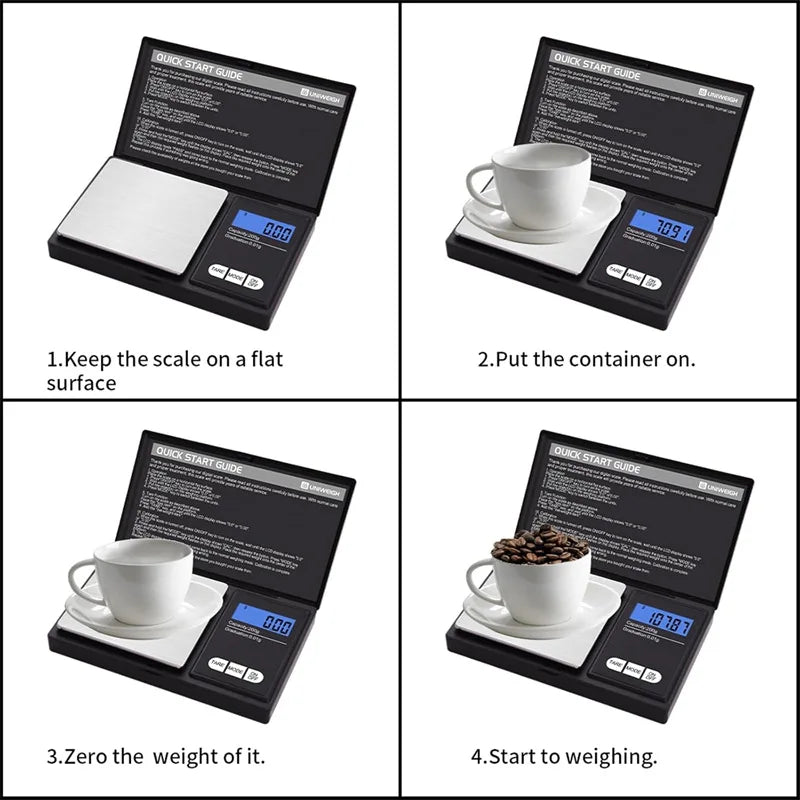 0.01g Jewelry Mini Stainless Steel Electronic Scale Digital Pocket Scale Gold Gram Balance Weight Scale Portable Pocket Scale