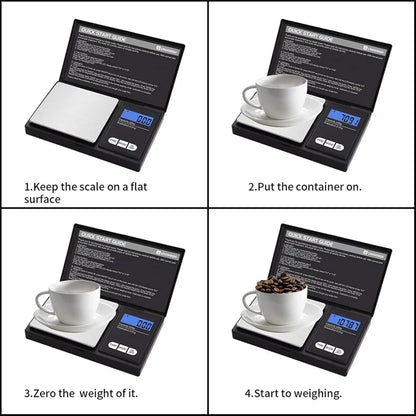 0.01g Jewelry Mini Stainless Steel Electronic Scale Digital Pocket Scale Gold Gram Balance Weight Scale Portable Pocket Scale