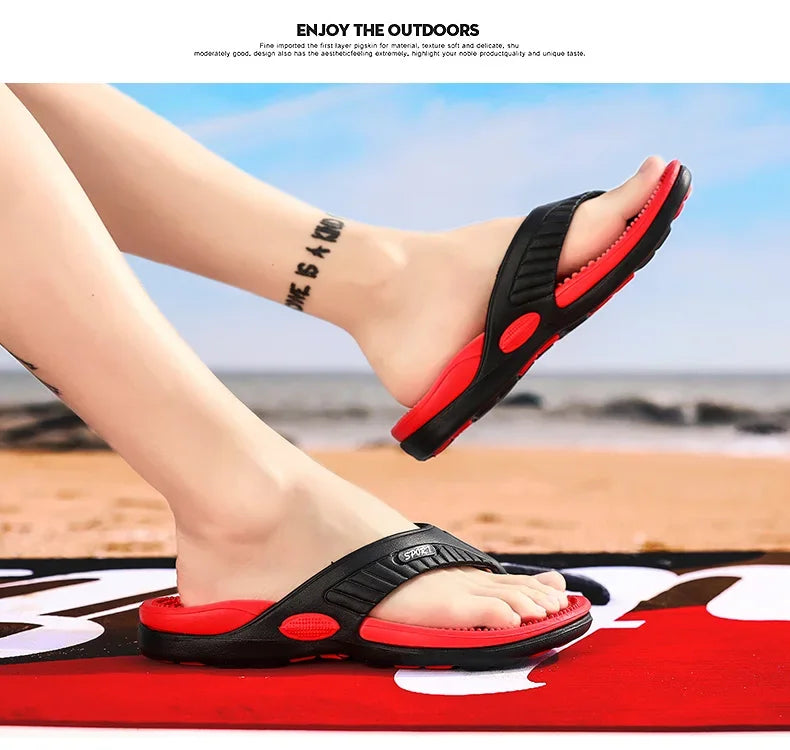 Men Massage Flip Flops EVA Slippers Summer Breathable Beach Shoes Sandals Men Flip Flops Breathable Plus Big Size Men Slipper 46