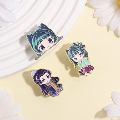 Maomao Light Novel Brooch Enamel Pins  Cute Japanese Anime Cartoon Character Brooches Lapel Badge Jewelry Gift for Fans Friends