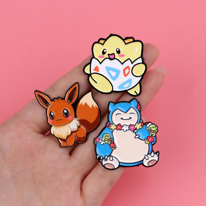 Cute Anime Monster Enamel Pin Cool Duck Turte Brooch Pines Lapel Pins Badge on Backpack Costume Accessories Jewelry Friends Gift