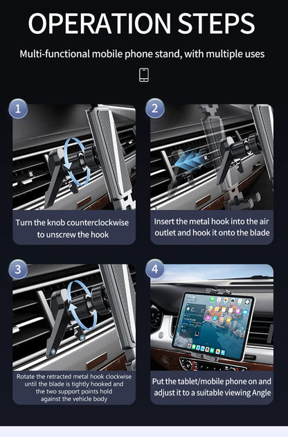 BLALION Car Air Conditioning Port Air Vents Tablet Holder 7-12.9 Inch Folding Screen Cell Phone Holder Universal Car Bracket