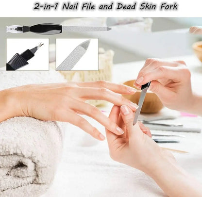 Pedicure Kit 8/10/23 in 1 Stainless Steel Professional Pedicure Tools Set Foot Rasp Peel Callus Dead Skin Remover