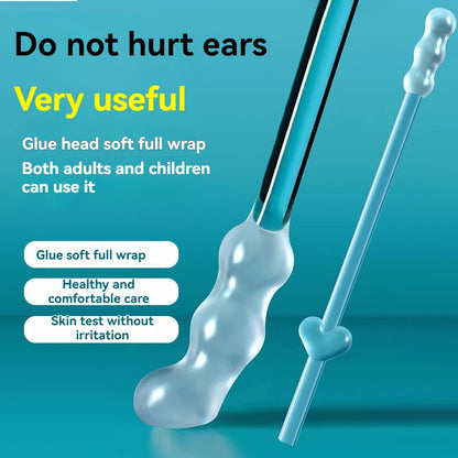 24Pcs/Box Silicone EarWax Remover Sticky Ear Picks Disposable Adhesive Earpick S/L Reusable Ear Cleaner for Kids & Adults