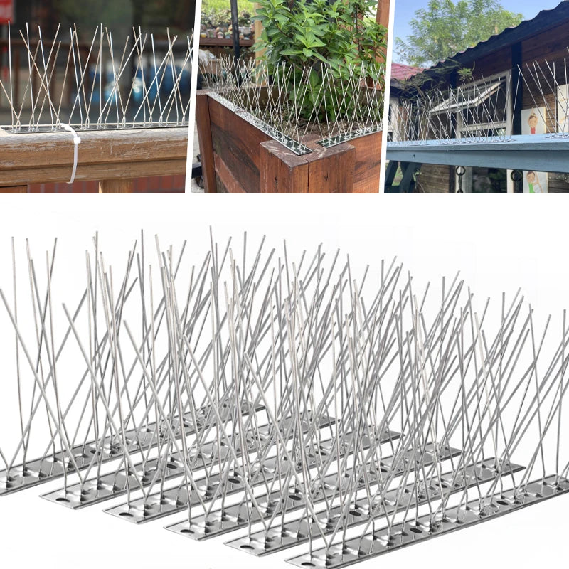 Bird Spikes Repellent Supplies Against Pigeons Crows Repeller Outdoor Defense Scare Birds Garden Scarecaper Outside Anti Gadgets