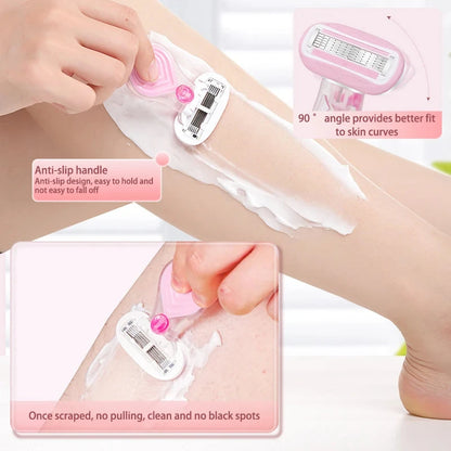 Portable Women Razor for Travel Face Leg Bikini Body Hair Shaving With Protective Net Blade Lady Manual Shaver Set