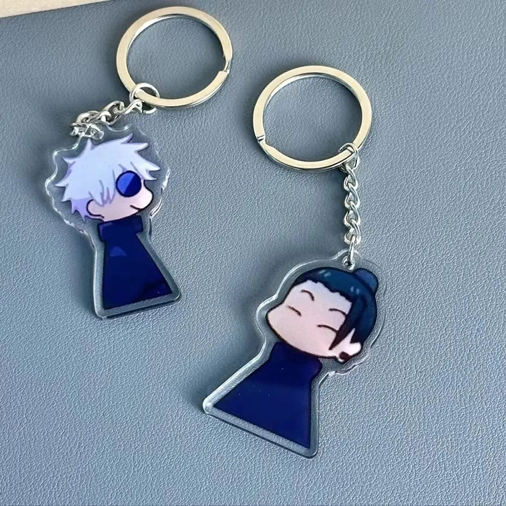 Anime Cosplay Funny Keychain Gojo Satoru Geto Suguru Bag Pendant Keyring Bag Jewelry Gift