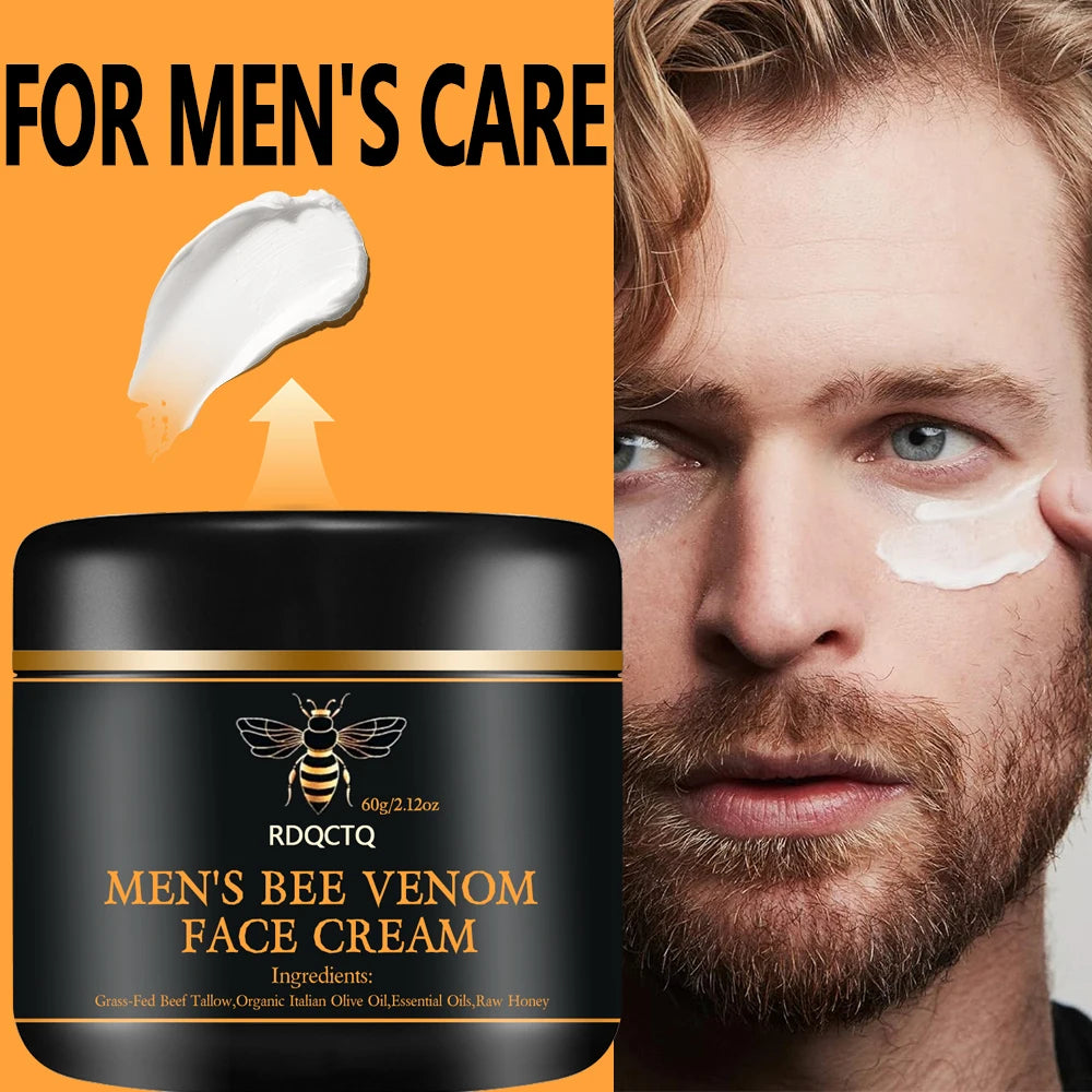 RDQCTQ Men's Bee venom Wrinkle Remover Face Cream Firming Lifting Anti Aging Fade Fine Lines Moisturizing Skin Care