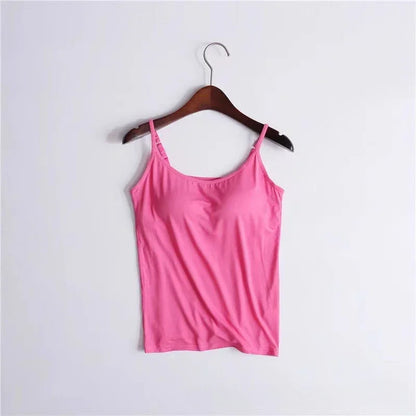 Higher Quality Solid Padded Bra Sexy Women Tops Camisole Top Women Vest Women Camisole with Built in Bra Cami Top Vest Tank Top