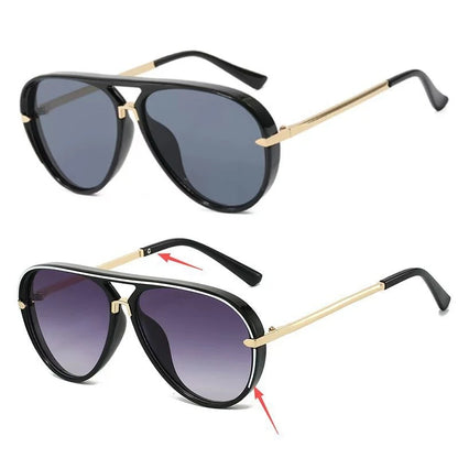 Trendy Oversized Pilot Sunglasses Women Men Vintage Retro Classic Designer Sun Glasses UV400 Protection Fashion Ladies Shades