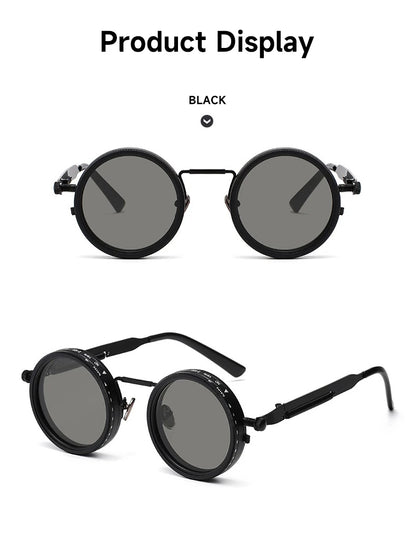 ND Dimming Glasses Polarized Sunglasses Men Women Round Retro Punk Driving Eyeglasses Outdoor Shades UV400 Adjustable Eyewear