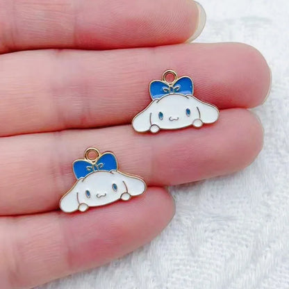10/14PCS cartoon cute little animal DIY handmade jewelry accessories alloy drip pendant earrings earrings jewelry