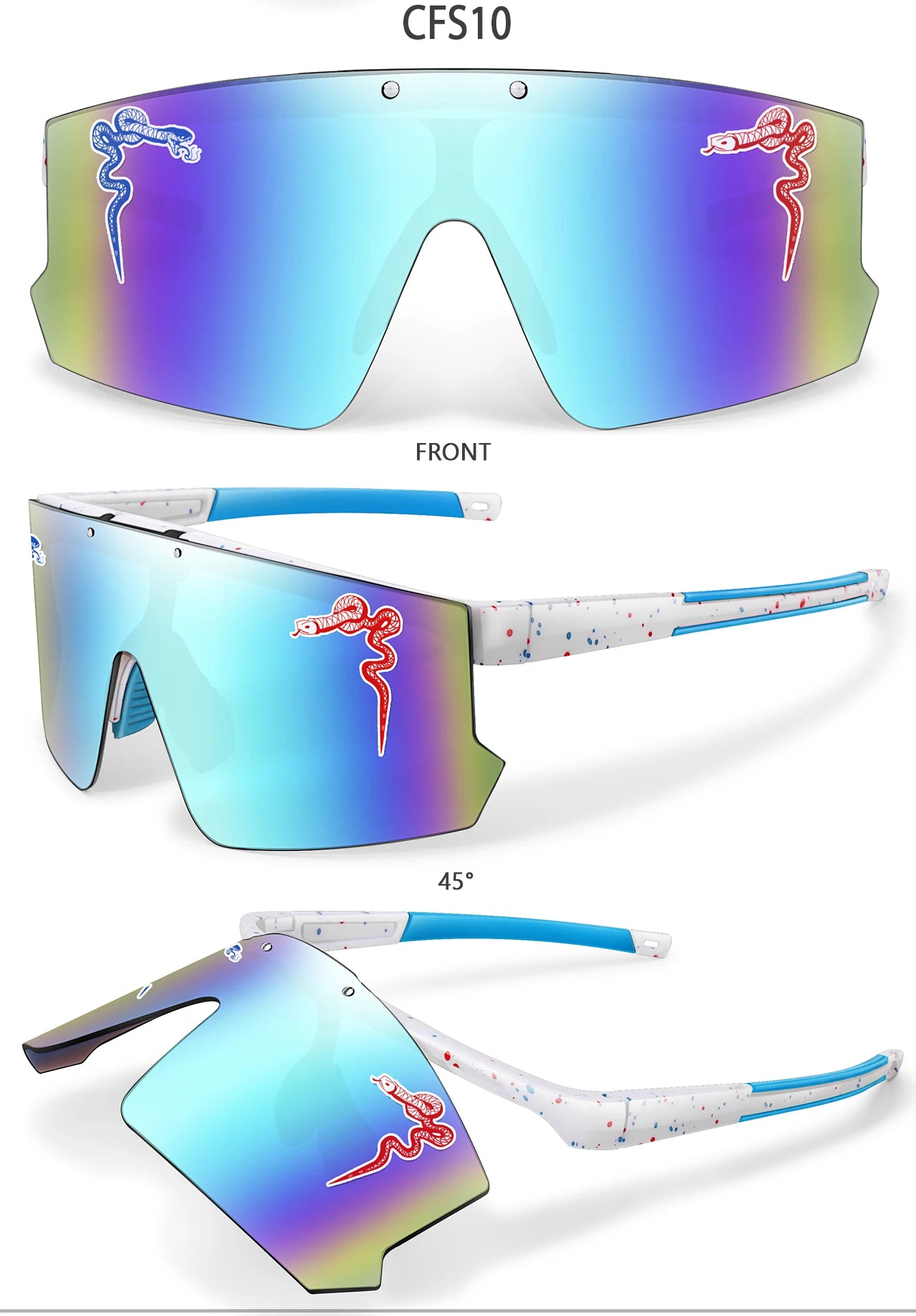 Fashion Shades Windproof Sports Flip On Eyewear UV400 MTB Goggles for Outdoor Cycling Running Unisex Party Sunglasses