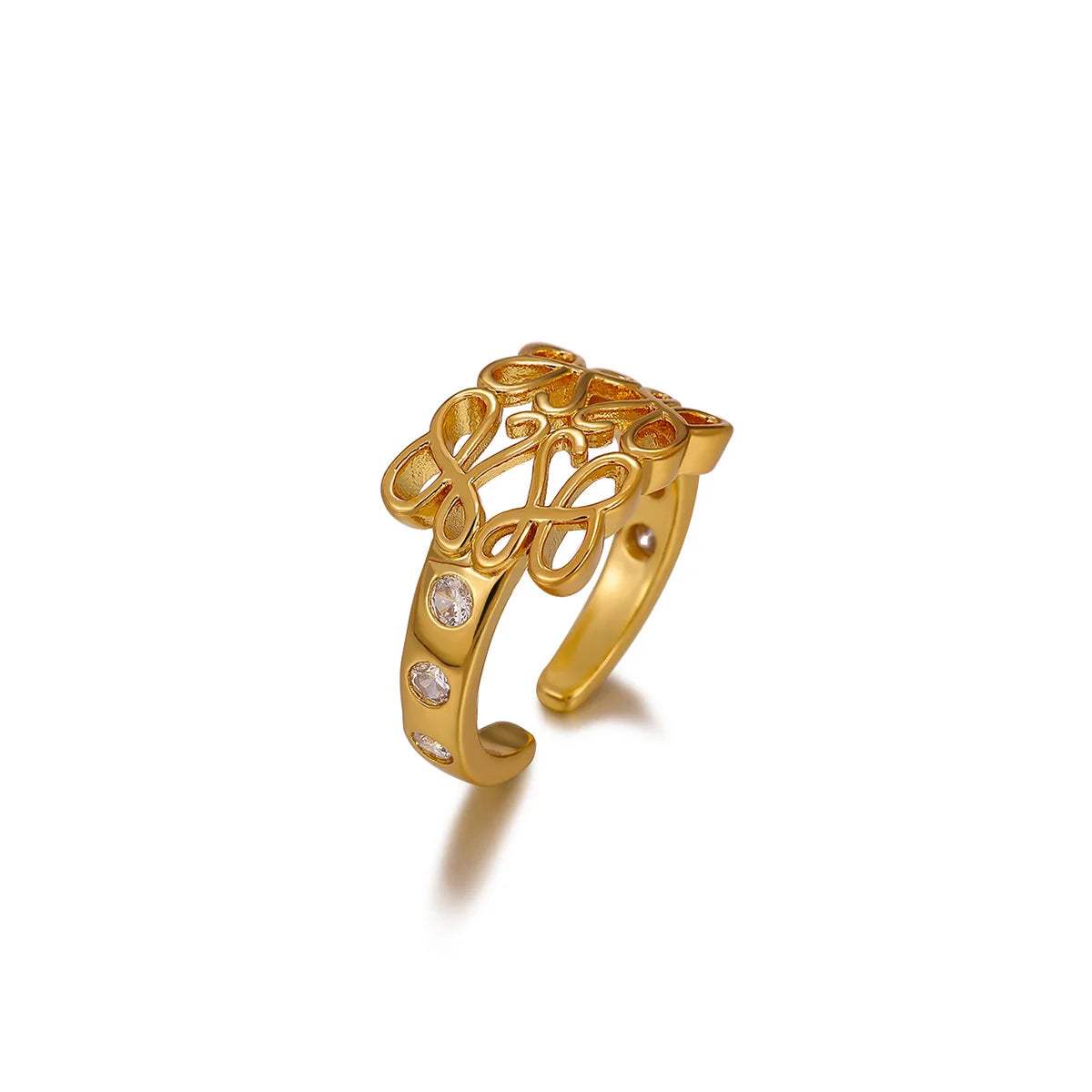 Fashion Geometry Vine Zirconia Rings For Women Luxury Gold Color Shiny Anillos Party Wedding Romantic Jewelry Her Gift Ring