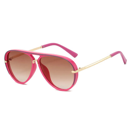 Trendy Oversized Pilot Sunglasses Women Men Vintage Retro Classic Designer Sun Glasses UV400 Protection Fashion Ladies Shades