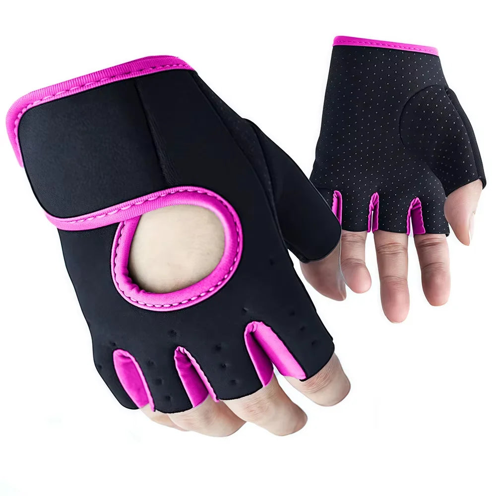 1 Pair Unisex Adjustable Sports Gloves For Autumn And Winter with Anti-slip Silicone Dots for Weightlifting Cycling Squat