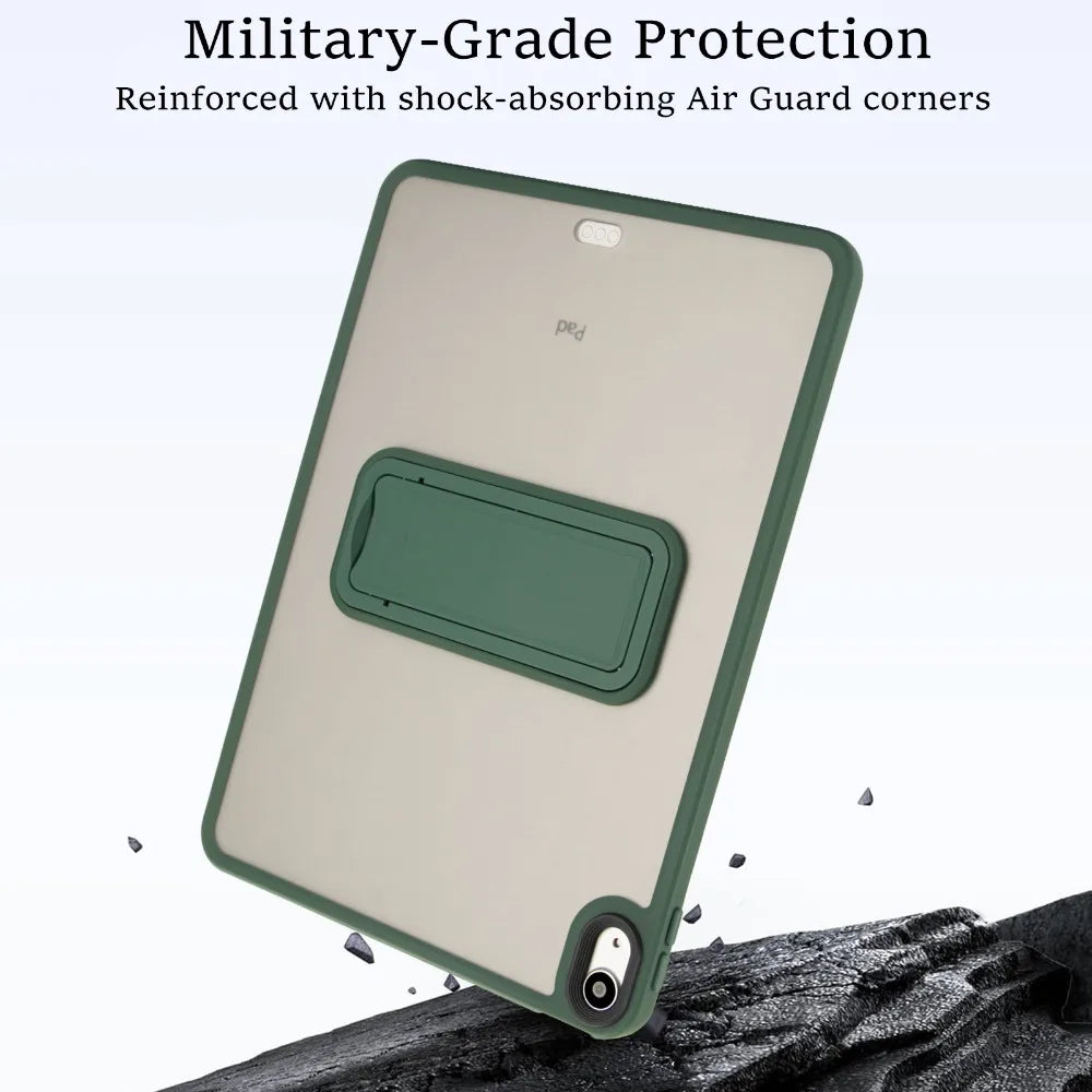 For iPad 5th 6th 9.7" 7th 8th 9th 10.2" Air 4 Air 5 Air 11 A16 2025 Pro11 10th iPad mini 4 5 6 7 Hard PC+TPU Stand Cover Case