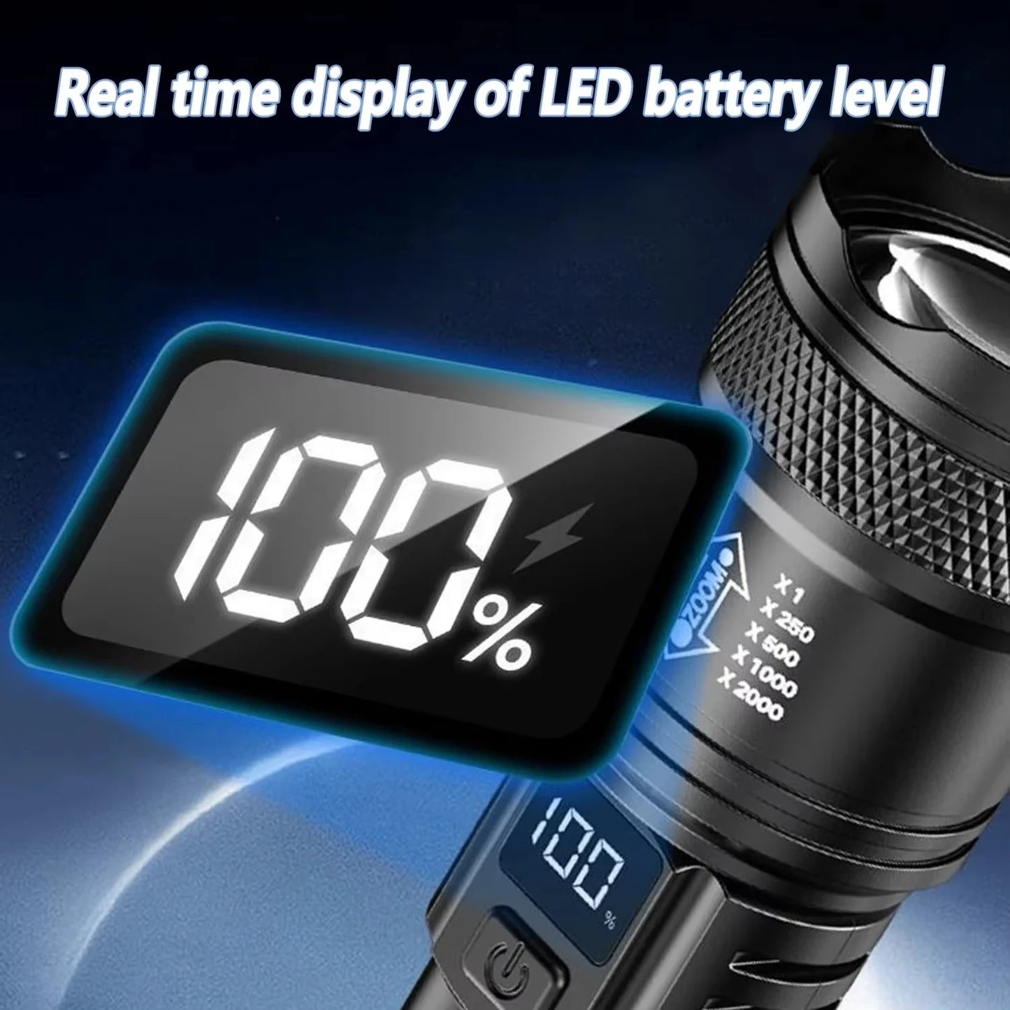 USB Rechargeable LED Flashlight Bright High Lumens,Zoomable Waterproof Torch,Portable Handheld Light for Outdoor Camping Hiking