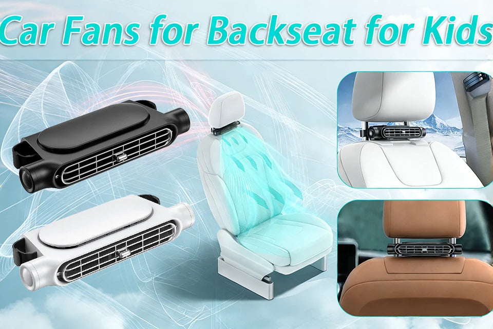 Car Seat Cooling Fan 3 Speed Adjustable 5V USB Car Headrest Cooling Air Fan Car Seat Fan for Front Rear Car Interior Accessories